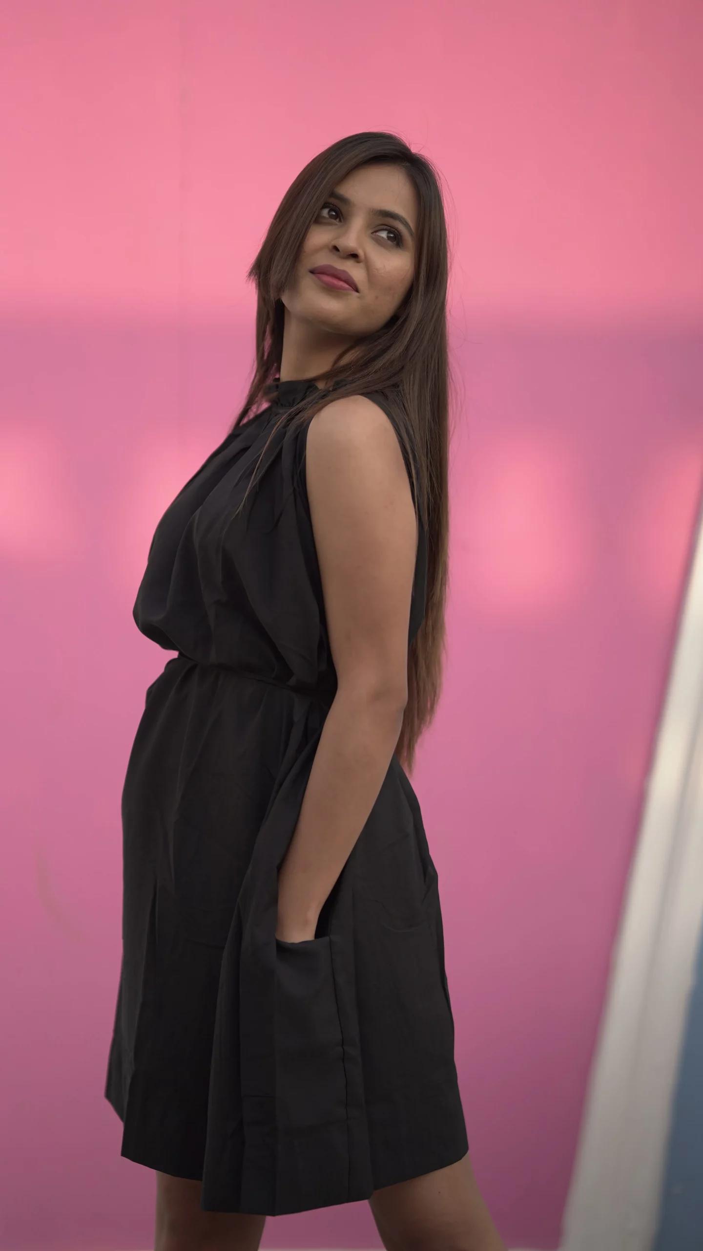 Black Solid MiniDress — 3
