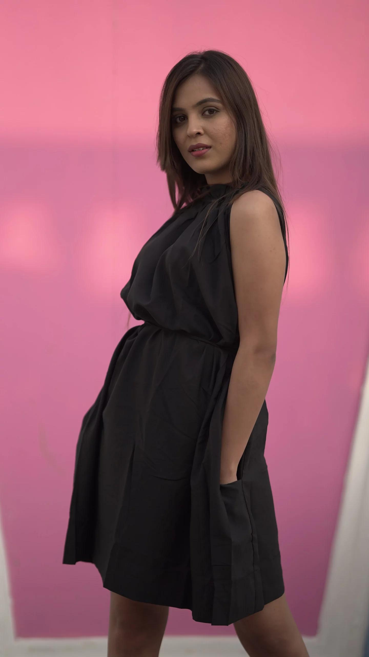 Black Solid MiniDress — 1